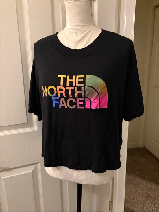 The North Face Tops - The North Face Black Tee with Multicolor Gradient Logo